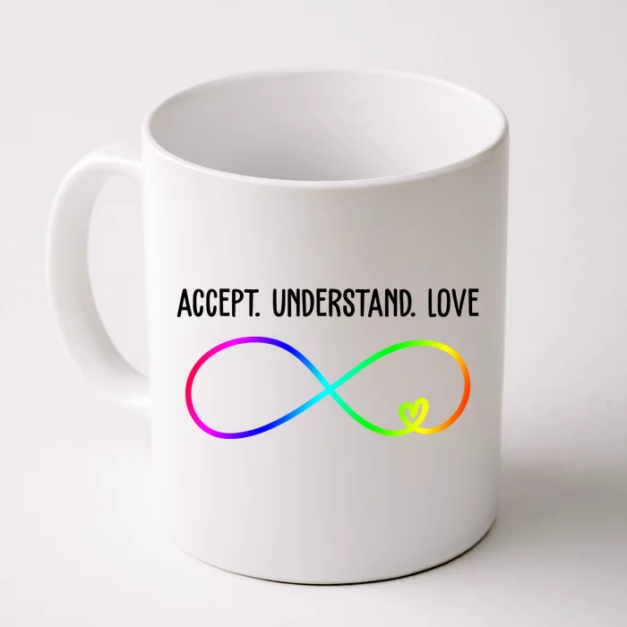 Accept Under Love Neurodiversity Autism Rainbow Front & Back Coffee Mug