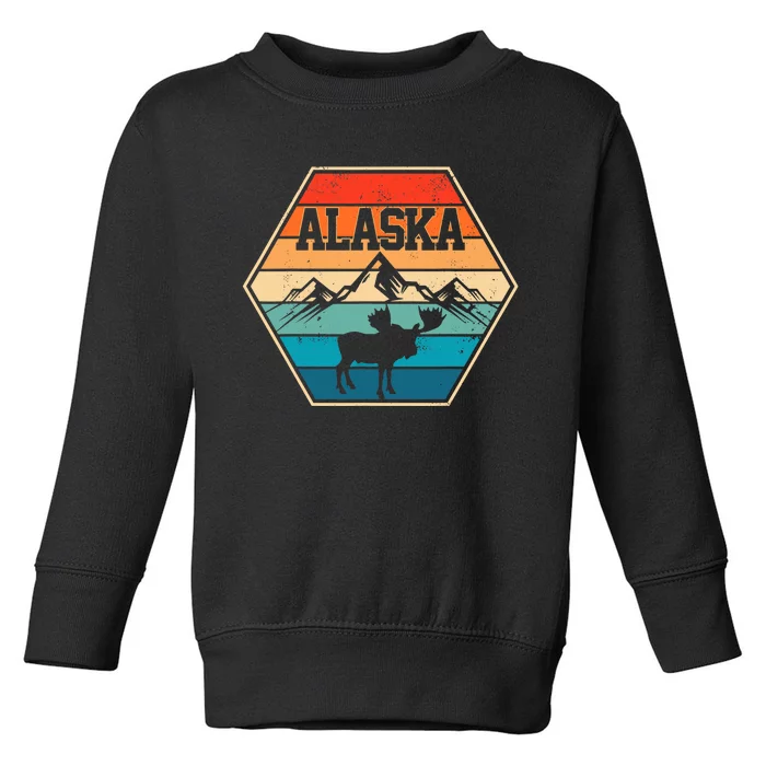 Alaska USA Mountain Hiking Vintage Retro Gift Toddler Sweatshirt