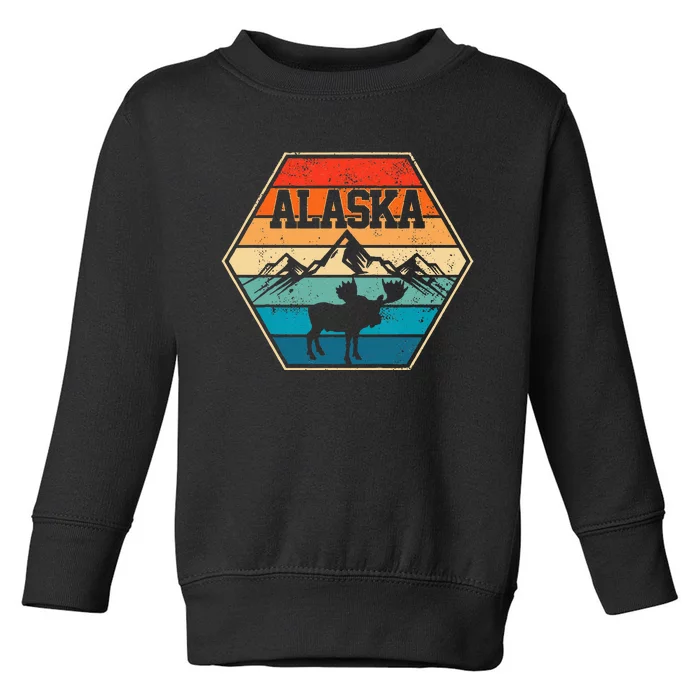 Alaska USA Mountain Hiking Vintage Retro Gift Toddler Sweatshirt