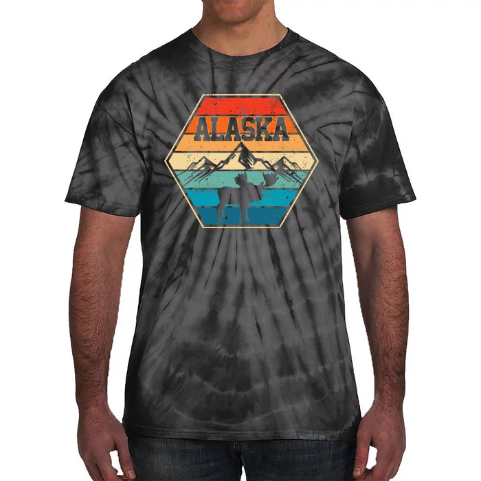 Alaska USA Mountain Hiking Vintage Retro Gift Tie-Dye T-Shirt