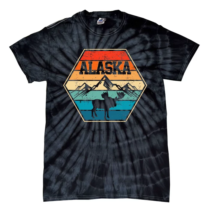 Alaska USA Mountain Hiking Vintage Retro Gift Tie-Dye T-Shirt