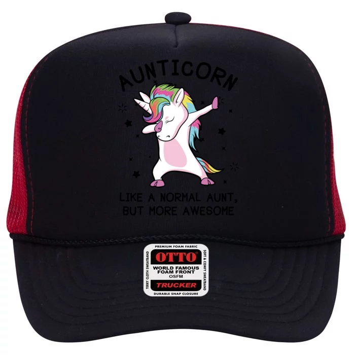 Aunt Unicorn Meaningful Gift Aunticorn Awesome Unicorn Aunt Gift High Crown Mesh Trucker Hat