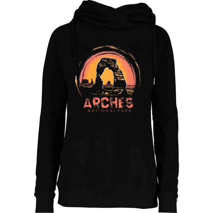 Arches Us National Park Utah Vintage Womens Funnel Neck Pullover Hood