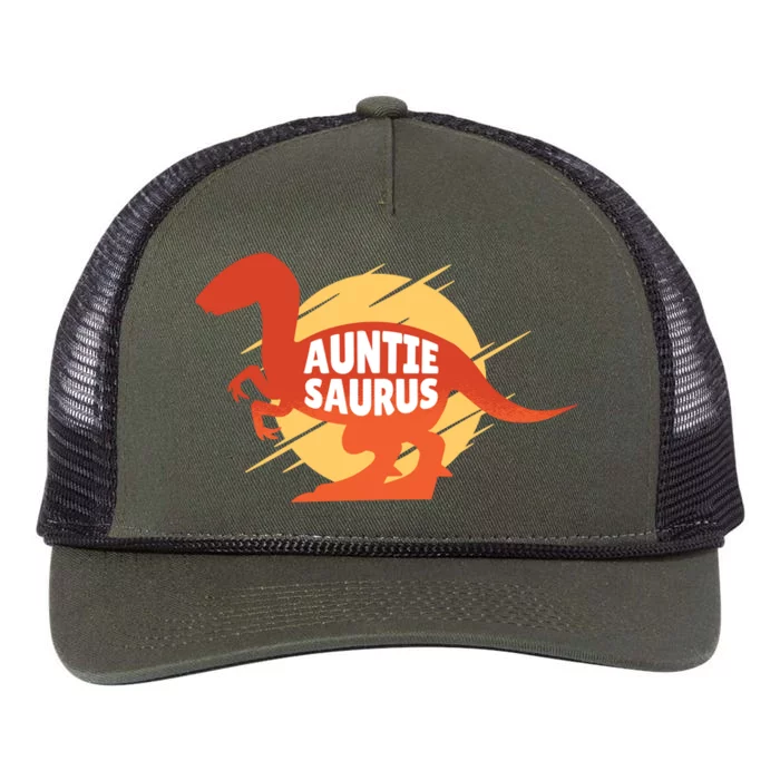 Auntie Saurus Retro Rope Trucker Hat Cap