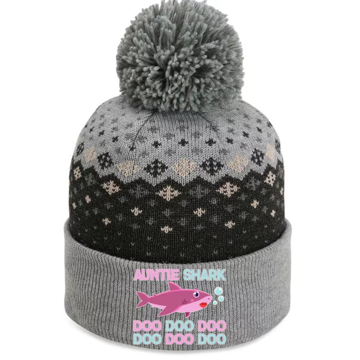 Auntie Shark Doo Doo Doo The Baniff Cuffed Pom Beanie