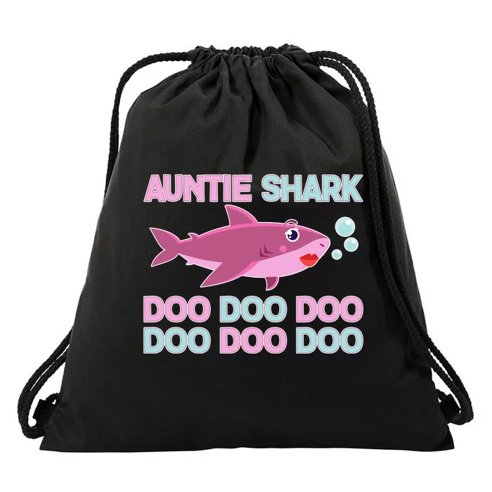 Auntie Shark Doo Doo Doo Drawstring Bag