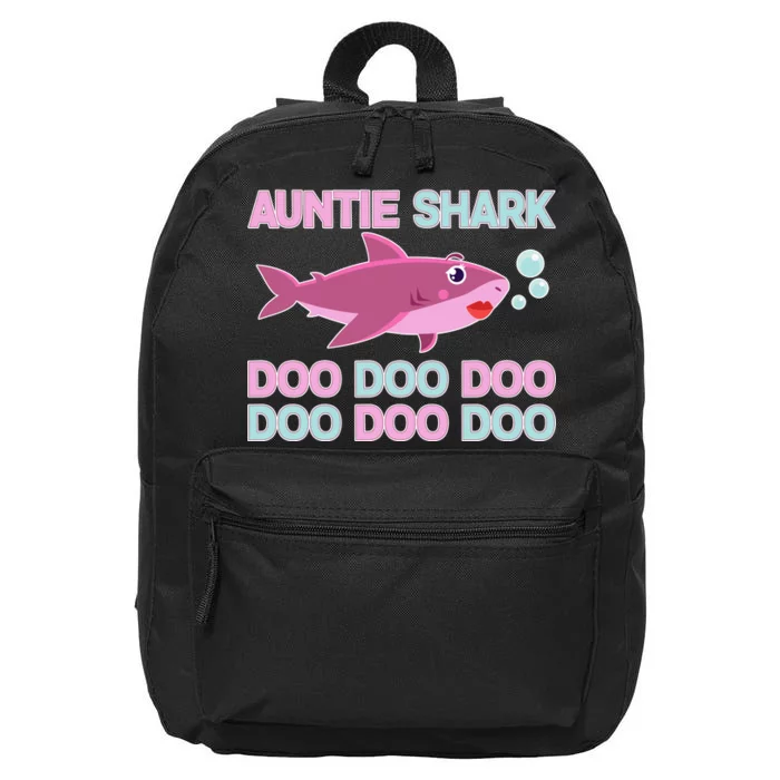 Auntie Shark Doo Doo Doo 16 in Basic Backpack