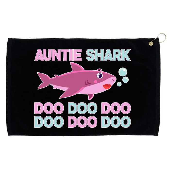 Auntie Shark Doo Doo Doo Grommeted Golf Towel