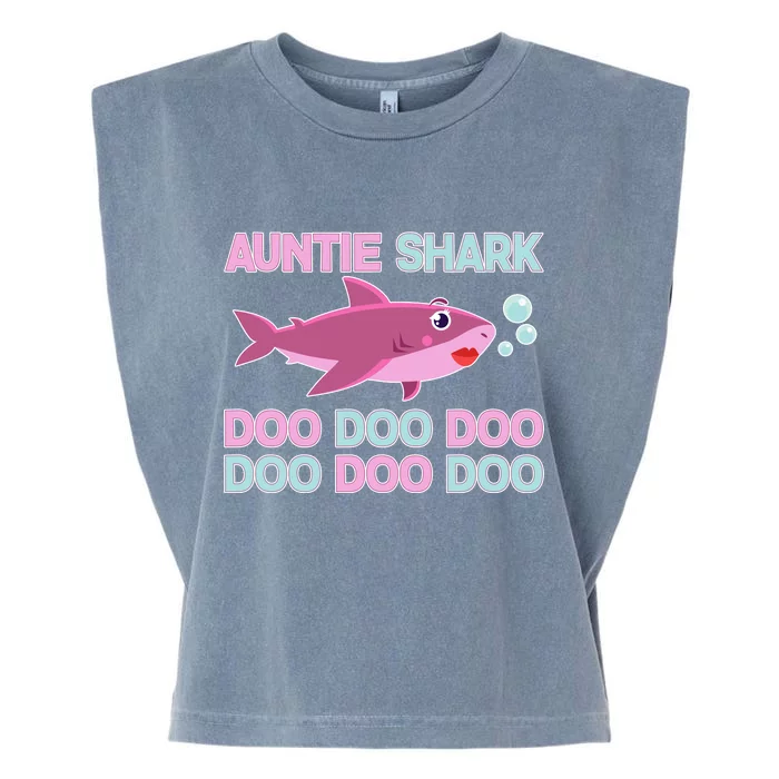 Auntie Shark Doo Doo Doo Garment-Dyed Women's Muscle Tee