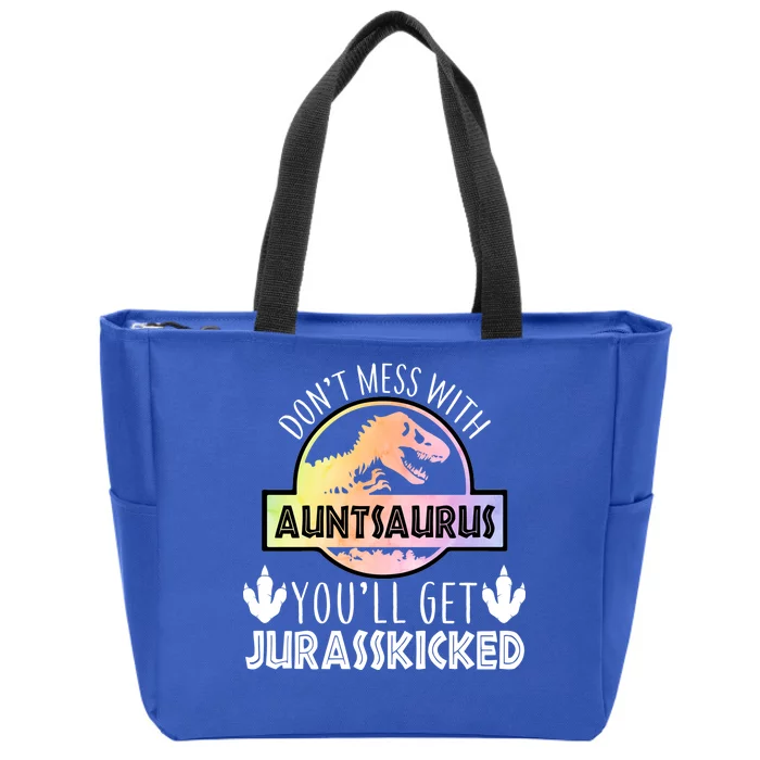 Auntsaurus Jurasskicked Zip Tote Bag