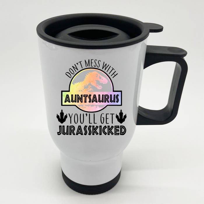 Auntsaurus Jurasskicked Front & Back Stainless Steel Travel Mug