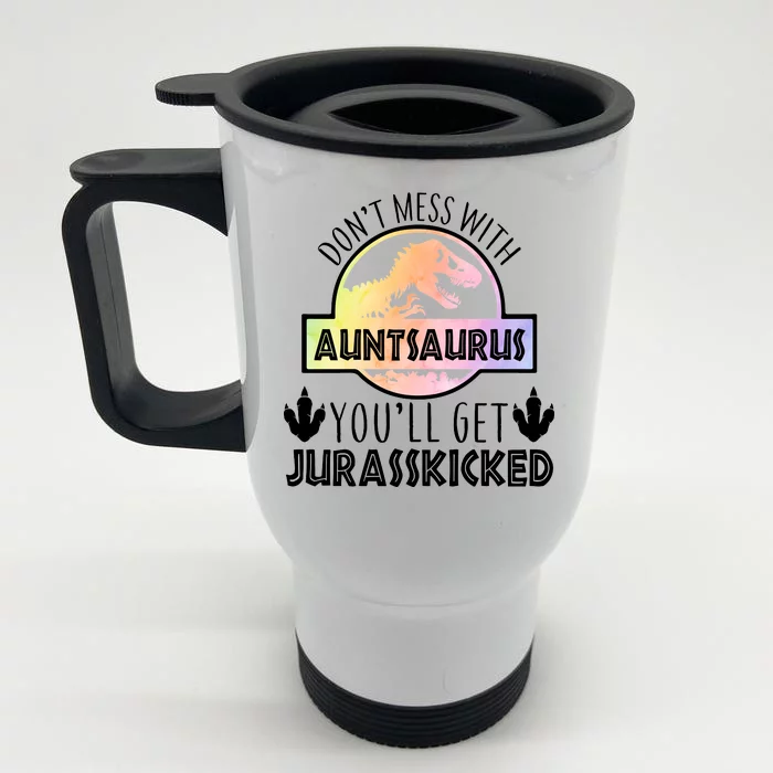 Auntsaurus Jurasskicked Front & Back Stainless Steel Travel Mug