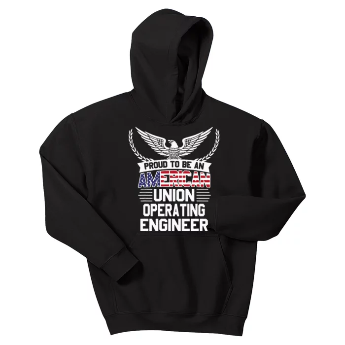 American Union Operating Engineer Pride Kids Hoodie