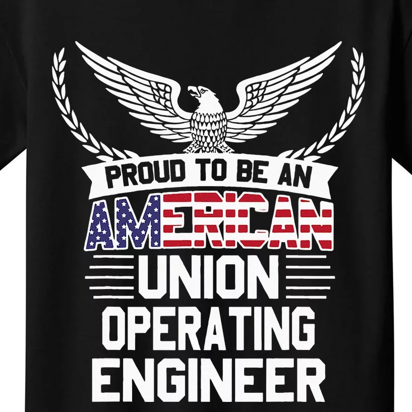 American Union Operating Engineer Pride Kids T-Shirt