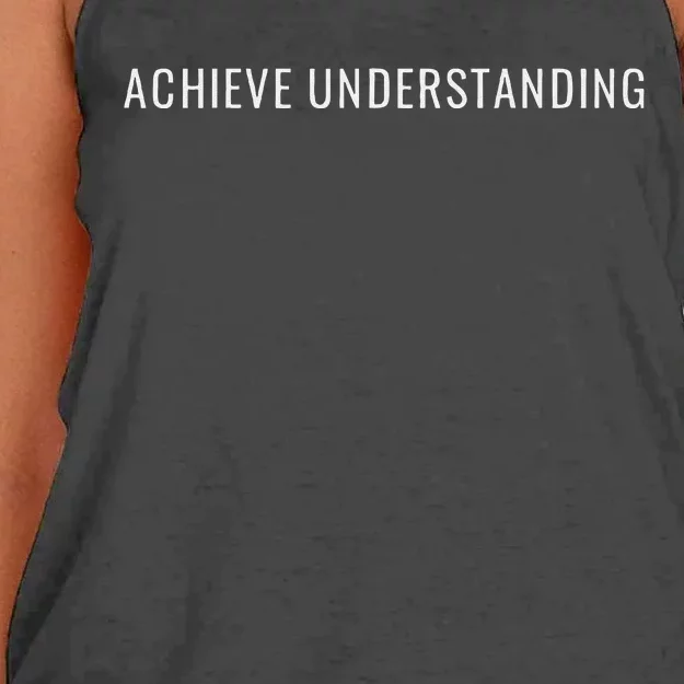 Achieve Understanding Optimistic And Inspirational Message Women's Knotted Racerback Tank