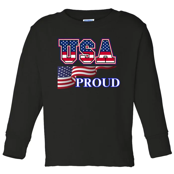 Adult Usa Proud National American Flag Pride Toddler Long Sleeve Shirt