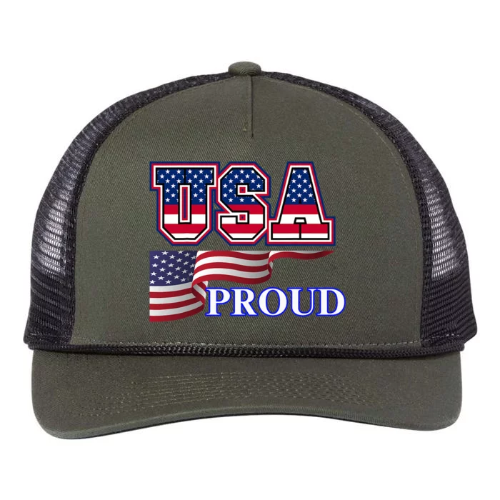 Adult Usa Proud National American Flag Pride Retro Rope Trucker Hat Cap