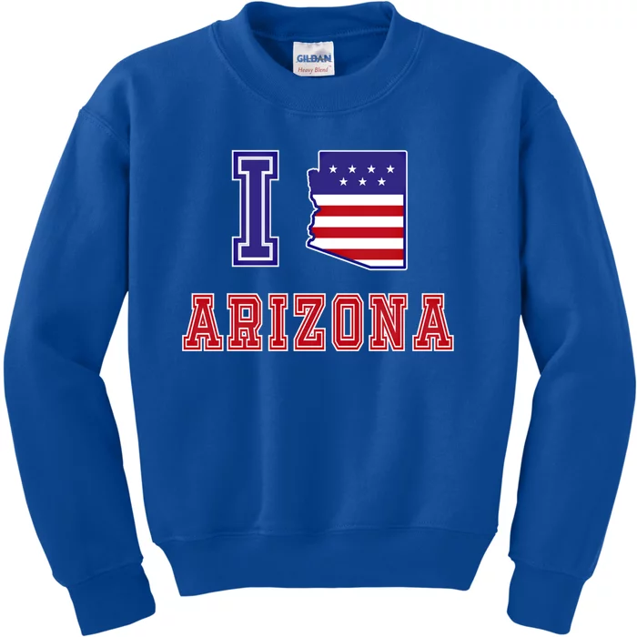 Arizona Usa Patriotic Usa Flag I Love Arizona Gift Kids Sweatshirt