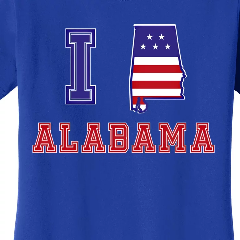 Alabama Usa Patriotic I Love Alabama Funny Gift Women's T-Shirt