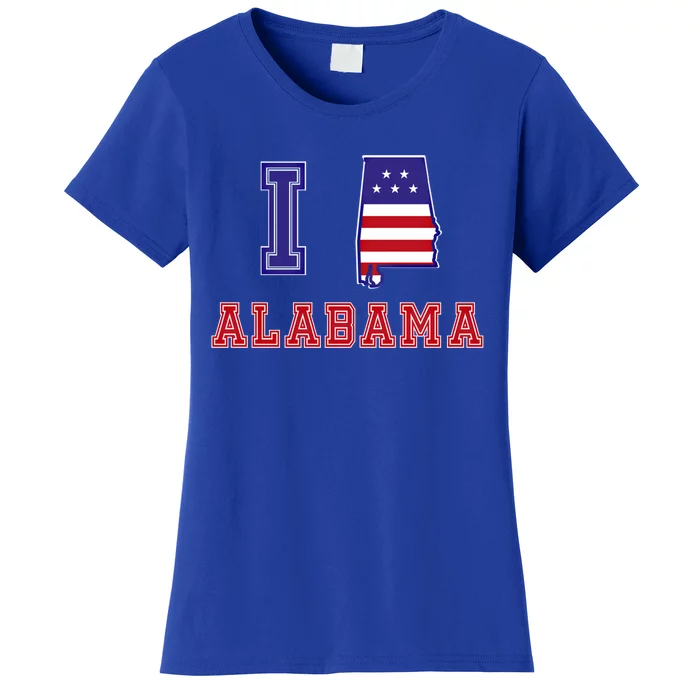 Alabama Usa Patriotic I Love Alabama Funny Gift Women's T-Shirt