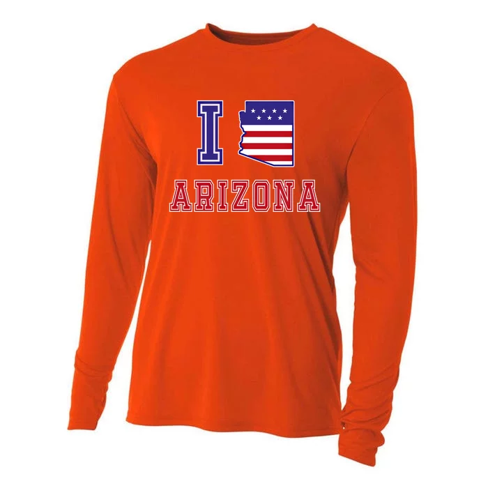 Arizona Usa Patriotic Usa Flag I Love Arizona Gift Cooling Performance Long Sleeve Crew