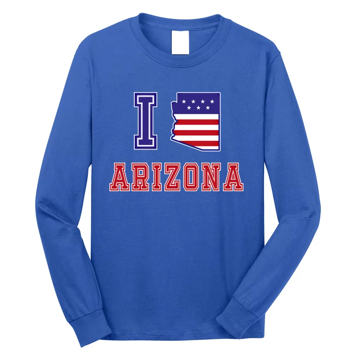 Arizona Usa Patriotic Usa Flag I Love Arizona Gift Long Sleeve Shirt