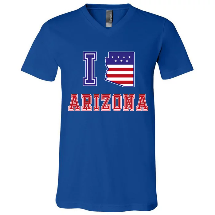 Arizona Usa Patriotic Usa Flag I Love Arizona Gift V-Neck T-Shirt