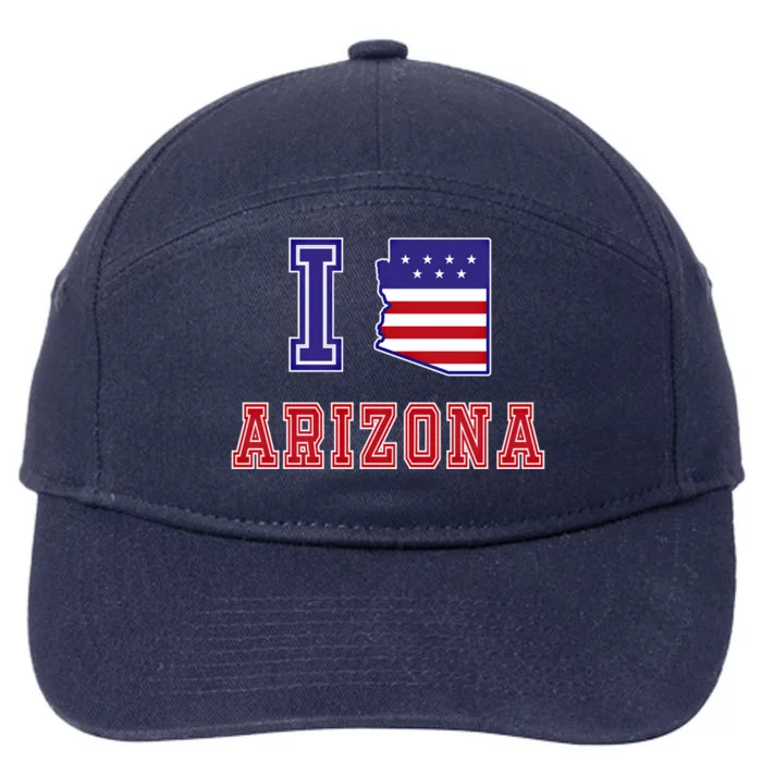 Arizona Usa Patriotic Usa Flag I Love Arizona Gift 7-Panel Snapback Hat