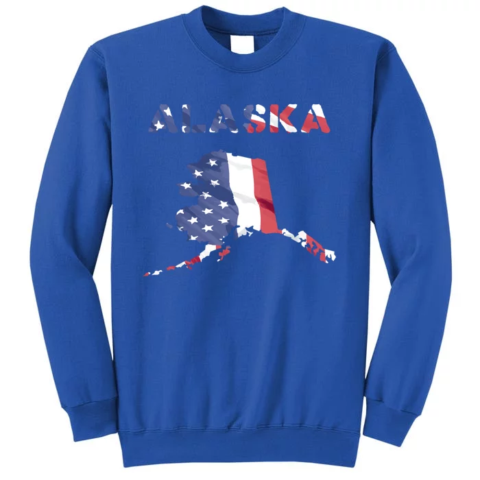 Alaska Usa Proud United States America Patriot Flag Us Gold Great Gift Sweatshirt