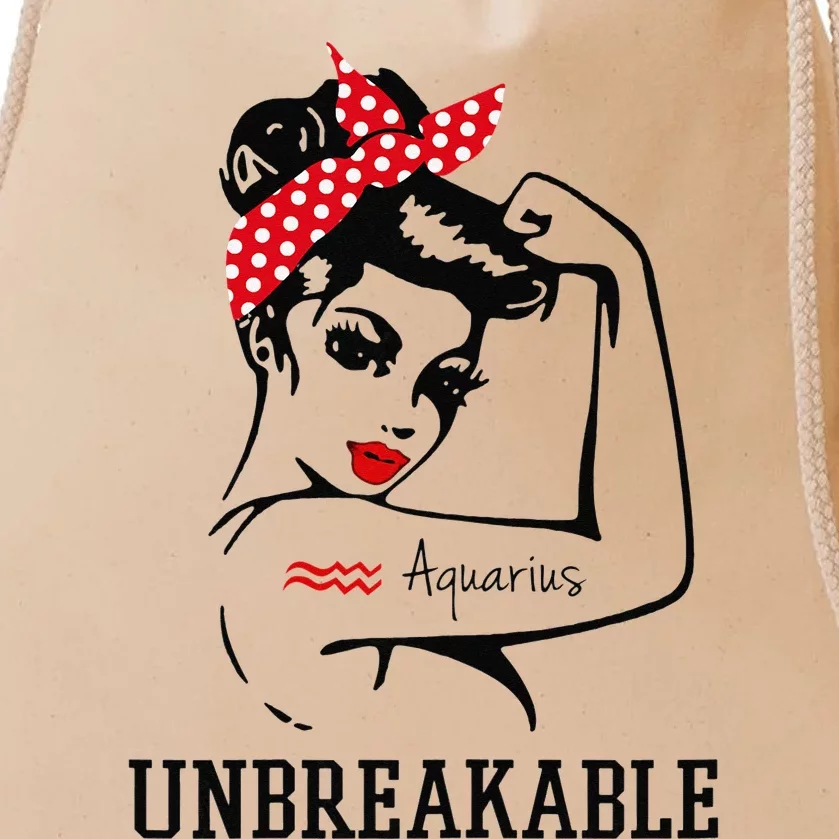 Aquarius Unbreakable Perfect Strong Wo Gift Drawstring Bag