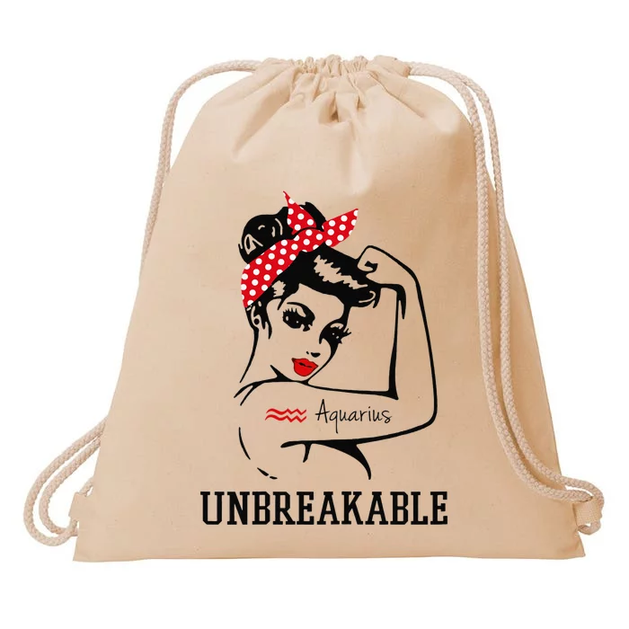 Aquarius Unbreakable Perfect Strong Wo Gift Drawstring Bag