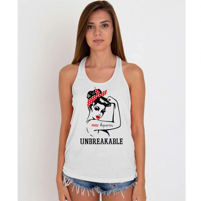 Aquarius Unbreakable Perfect Strong Wo Gift Women's Knotted Racerback Tank