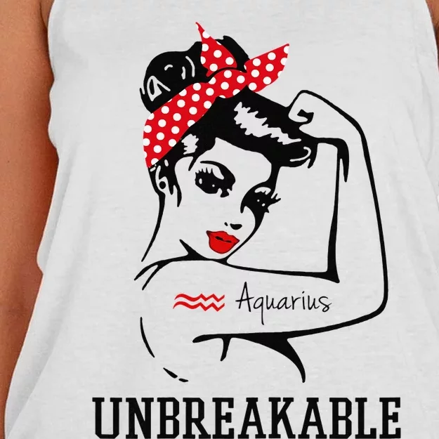 Aquarius Unbreakable Perfect Strong Wo Gift Women's Knotted Racerback Tank