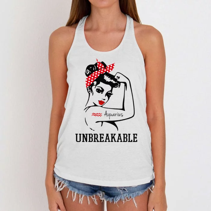 Aquarius Unbreakable Perfect Strong Wo Gift Women's Knotted Racerback Tank