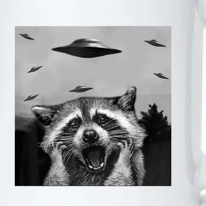 Alien Ufo Raccoon Black Color Changing Mug