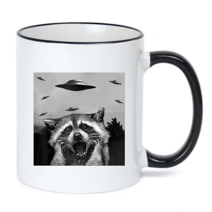 Alien Ufo Raccoon Black Color Changing Mug