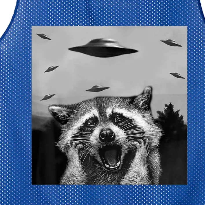 Alien Ufo Raccoon Mesh Reversible Basketball Jersey Tank