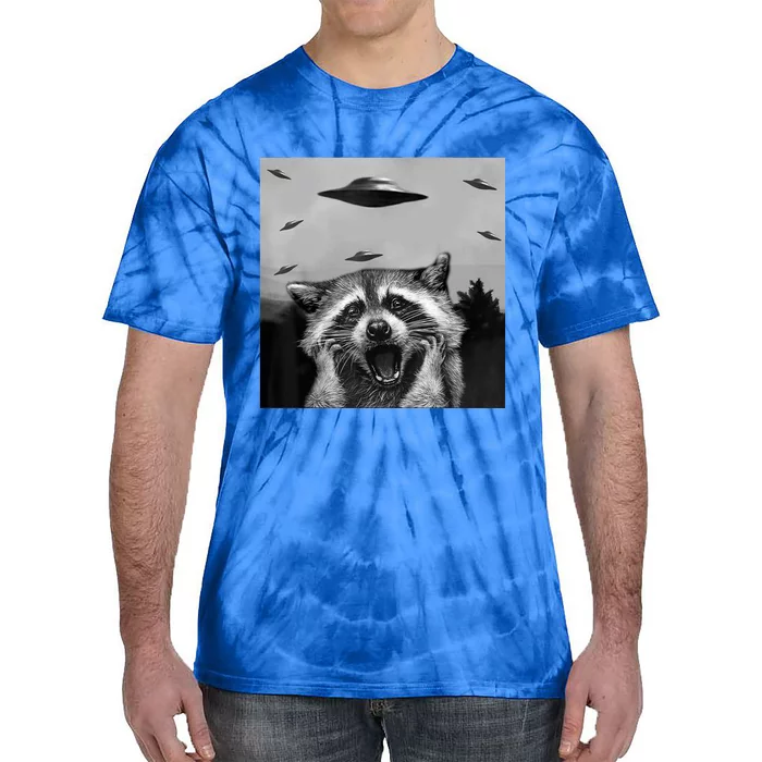 Alien Ufo Raccoon Tie-Dye T-Shirt