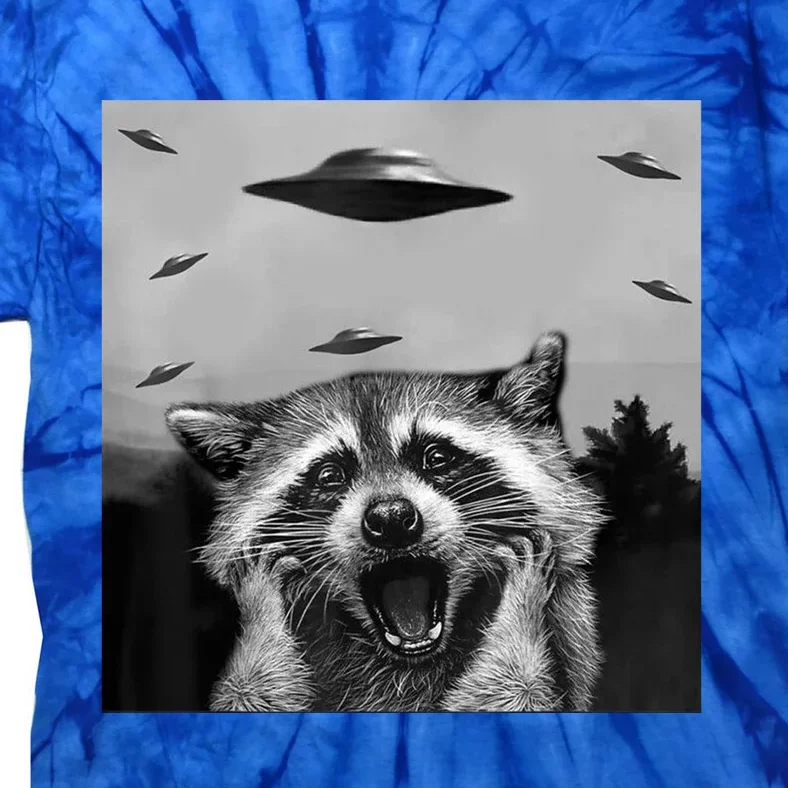 Alien Ufo Raccoon Tie-Dye T-Shirt