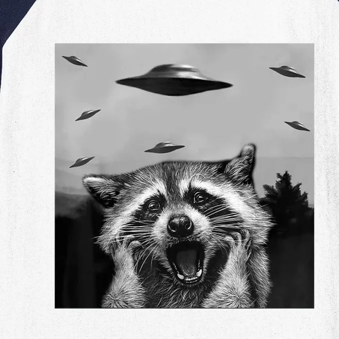 Alien Ufo Raccoon Baseball Sleeve Shirt