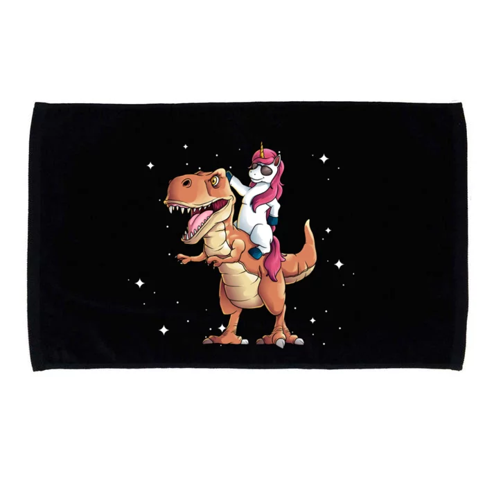 Awesome Unicorn Riding Trex Dinosaur Rawr Magical Gift Microfiber Hand Towel