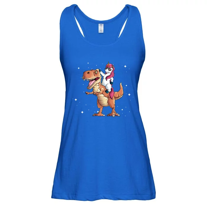 Awesome Unicorn Riding Trex Dinosaur Rawr Magical Gift Ladies Essential Flowy Tank