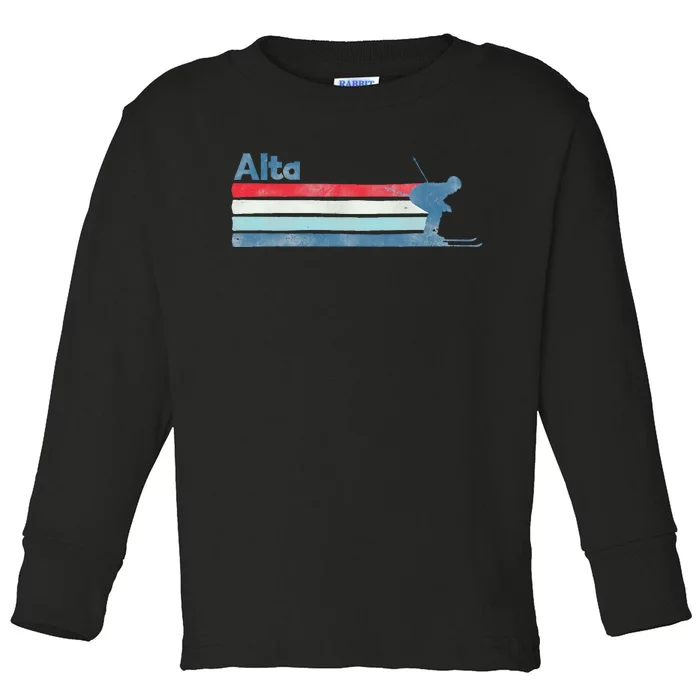 Alta Utah Retro Ski Toddler Long Sleeve Shirt