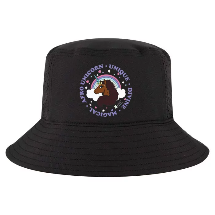 Afro Unicorn Rainbow Cloud Unique Magical Divine V2 Cool Comfort Performance Bucket Hat