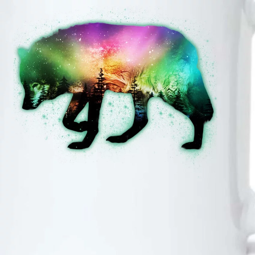 Aurora Borealis Wolf Wilderness Black Color Changing Mug