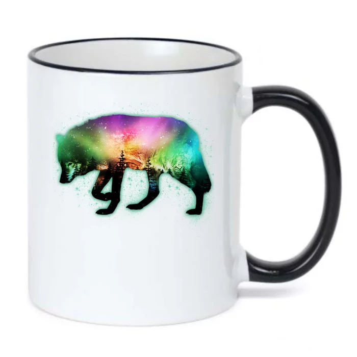 Aurora Borealis Wolf Wilderness Black Color Changing Mug