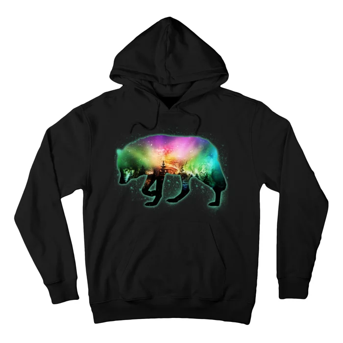 Aurora Borealis Wolf Wilderness Hoodie