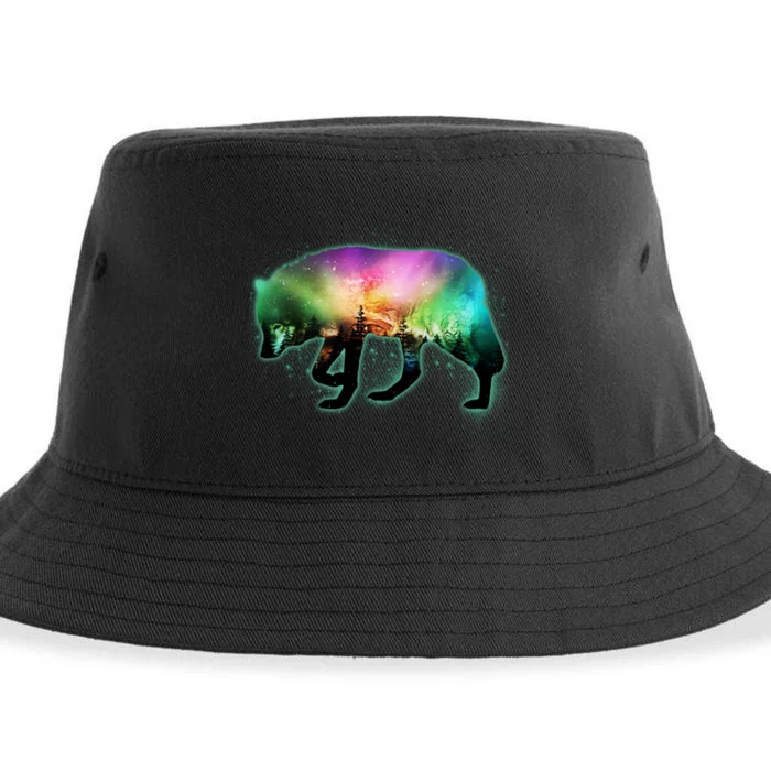 Aurora Borealis Wolf Wilderness Sustainable Bucket Hat