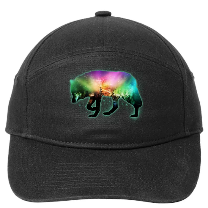 Aurora Borealis Wolf Wilderness 7-Panel Snapback Hat