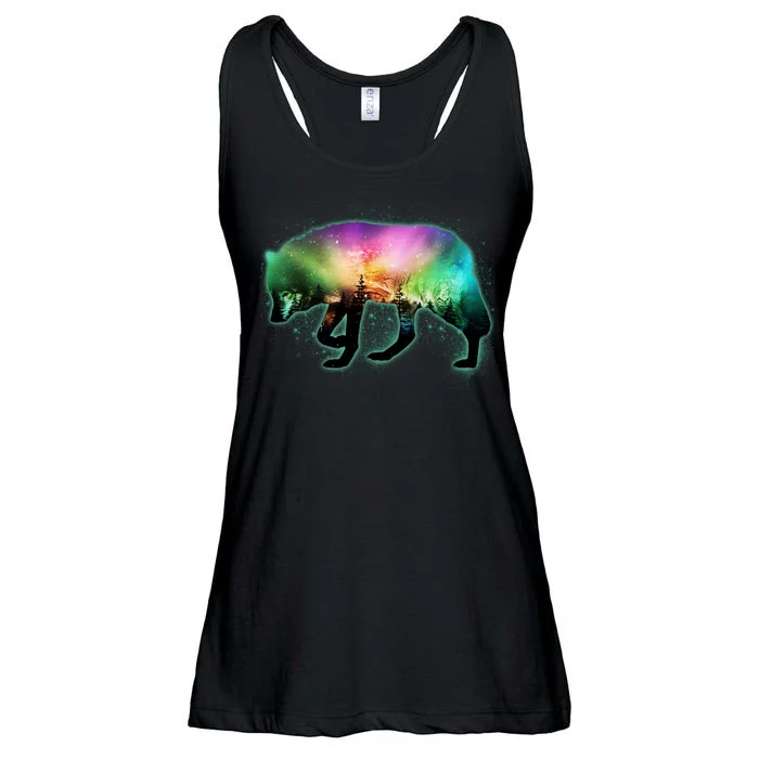 Aurora Borealis Wolf Wilderness Ladies Essential Flowy Tank